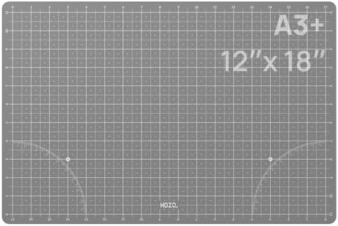HOZO NanoTech Cutting Mat for Ultrasonic Cutter, 12" x 18" Self-Healing Cutting Mat, Glue-Free Eco Design, Heat-Resistant, Metric & Imperial Scales, Durable for Craft, DIY, 3D Printing & Model Making