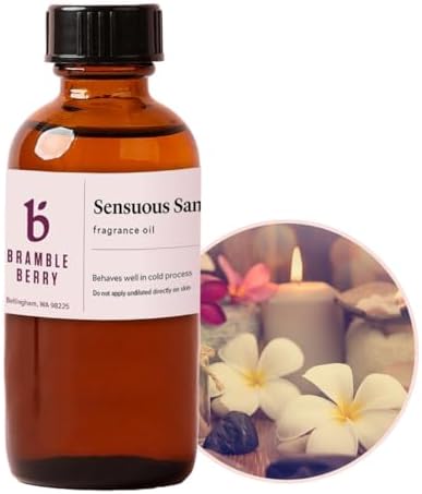 Bramble Berry Sensuous Sandalwood Fragrance Oil 2 oz | Exotic Warm Scent for Soap Making, Candles, Lotion, Bath Bombs & Perfume | Skin Safe, Vegan, Paraben & Phthalate Free, DIY Craft Essential