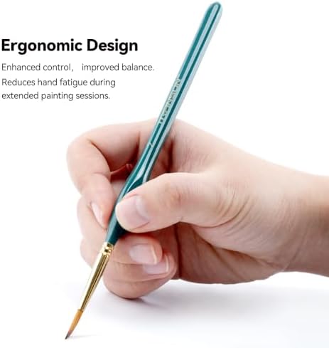 Transon 6Pcs Extra Fine Detail Brushes for Model Miniature Painting and Also Acrylic Watercolor Painting