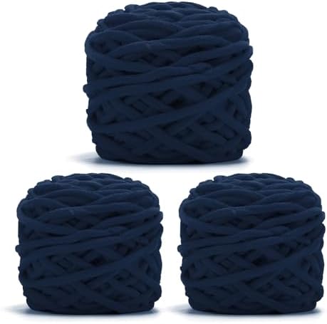 Navy Chunky Chenille Yarn, #6 Super Bulky, 10.5 oz/216 Yards