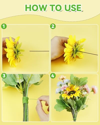 100 PCS 26 Gauge Green Floral Wire Stems for Artificial Flower Making,Flexible Paddle Wires for Crafts Festival Flowers,Garland and Floral Arrangements,Florist Wire,Flower Wires for Crafts