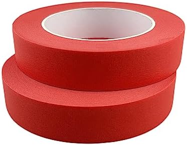 Red Masking Tape, 1 Inch x 55 Yards, 2 Rolls