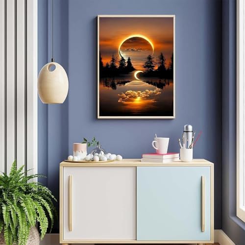 ijbnhd Diamond Art Kits for Adults Moon Diamond Painting Kits 12X16in