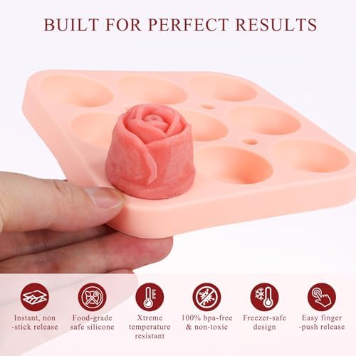 DIY Soap Making Kit, Soap Molds 2 Pack - Purple Circle & Rose Shapes with Hemp Rope, Black & White Ribbon for Handmade Soap (Soap Base Not Included), Teacher Appreciation, Back to School, Wedding Gift