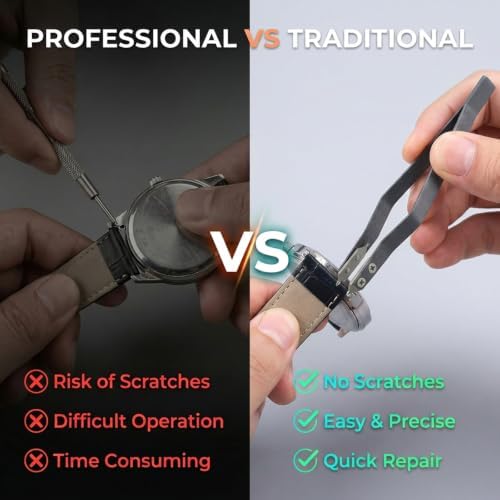 V Shaped Watch Spring Bar Tweezers, Aluminum Alloy Spring Bar Pliers Tool for Watch Band Adjustment & Strap Link Removal, Professional Watch Repair Accessories for Watchmakers