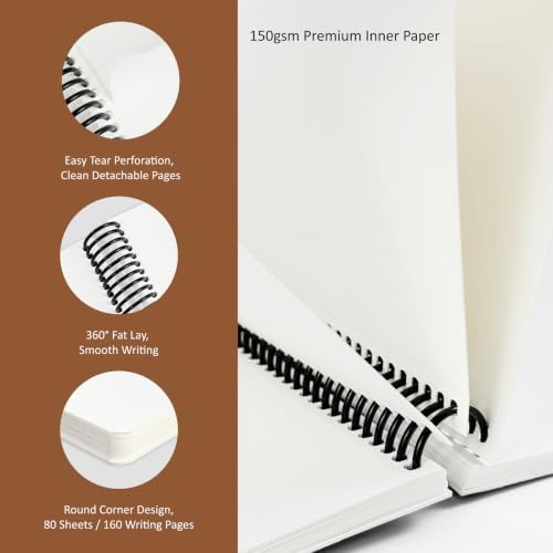 Hardcover Sketchbook,7.2"x8.3"Spiral Bound Drawing Pad,Plaid Patchwork