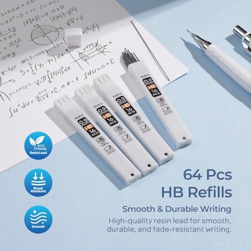 Nicpro Cute Mechanical Pencil Set, 4PCS 0.9mm Pastel Drafting Pencils