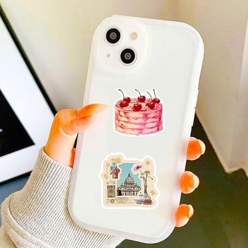 DothRayan 100Pcs Preppy Stickers, Vinyl Aesthetic Waterproof Stickers Adorable Decor Supplies Pink Party Suitable for Water Bottle Laptop Skateboard