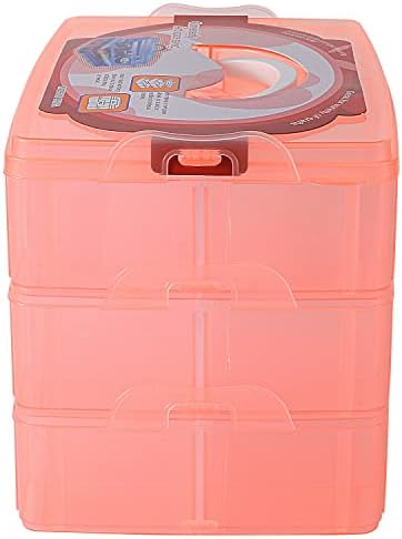 Sooyee 3-Tier Craft Storage Organizer with Dividers, Orange