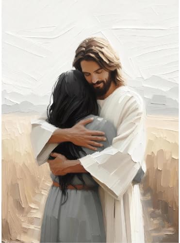 Christianity Paint by Numbers Kit for Adults Framed Canvas, Frameworkless