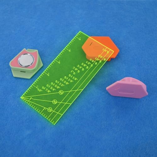 Magnetic Seam Guide for Sewing Machine with Piercing Seam Guide Ruler,Seam Gauge Ruler,Universal Sewing Machine Quilting Accessories for Hemming,Mitered Corners,Yellow