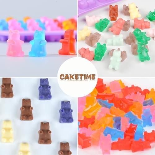 Gummy Molds Bear Candy Silicone - Mini Size Chocolate Gummy Molds with 2 Droppers Nonstick Food Grade Silicone Molds Pack of 4
