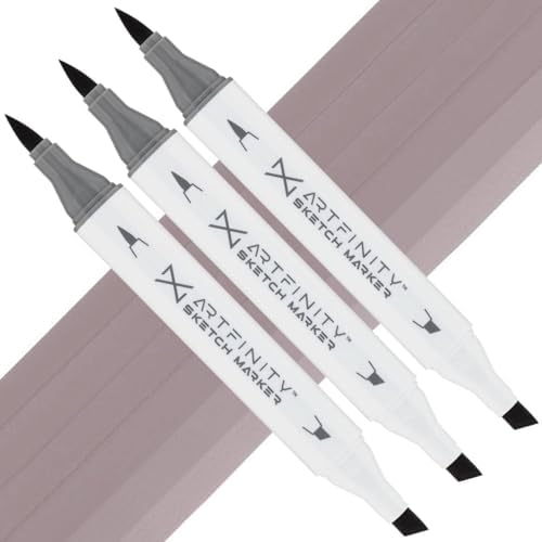 Artfinity Sketch Markers - Set of 3 - Paris RV9-4, Vibrant, Professional, Dye-Based Alcohol Markers for Artists, Drawing, Travel, & More