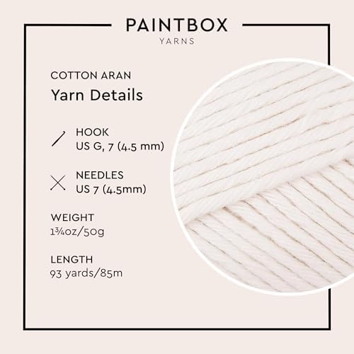 Paintbox Yarns 100% Cotton Aran Yarn 1.76oz / 50g, 93yds / 85m