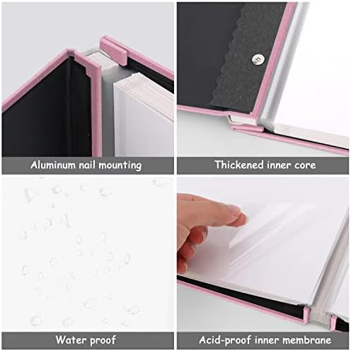 Zesthouse Large 18In Photo Album Self Adhesive 60 Pages, Scrapbook Albums with Sticky Page Holds 10x12 & 8x10 & 5X7 & 4x6 Pictures, DIY Photo Book Ideal Gift for Family Wedding Baby