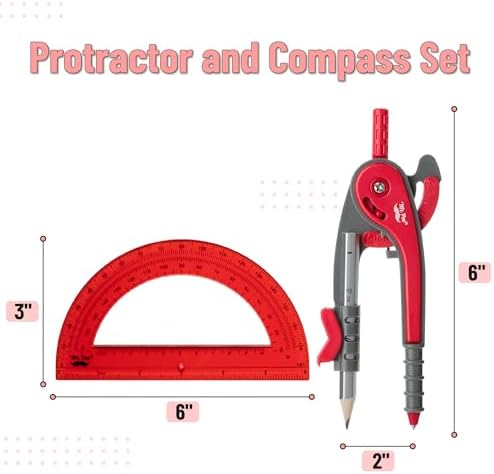 Mr. Pen- Geometry Compass and Protractor Set, 6 Inch Compass