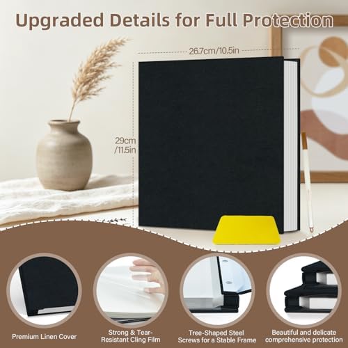 Popotop Photo Album Self Adhesive Scrapbook Album for 4x6 5x7 8x10 Pictures DIY Photo Book as Scrapbooking Supplies Kits, Birthday Gifts for Women Mom Wedding Baby Family Travel