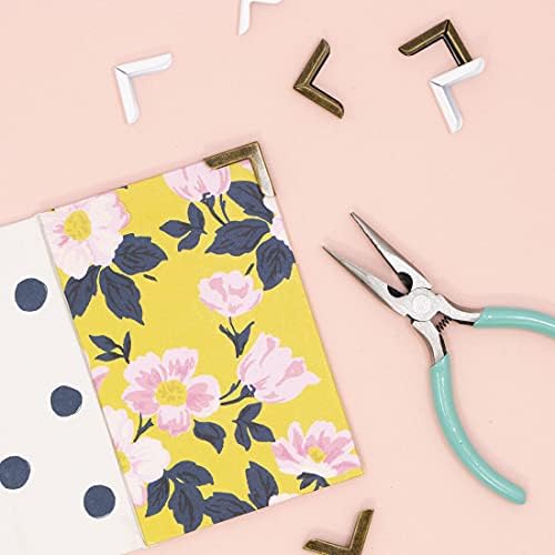 Craftelier - Set of 4 Large Metal Corner Pieces for Scrapbooking and Other Craft Projects Such as Albums, Notebooks, Layouts or Planners | Size 22,5 x 5,5 x 3,3 mm - Bubblegum Pink Color
