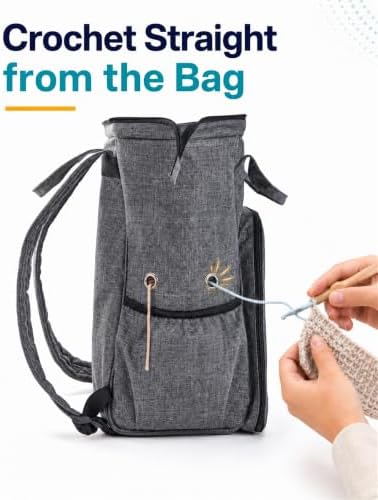 HOMEST Crochet Bag Organizer for Yarn Storage, Knitting Bag and Accessories