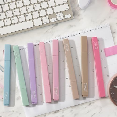 Vitoler Bible Highlighters Assorted Colors,8 Pack,Soft Chisel Tip | cute bright colol,long lasting for bible study,Journaling Planner Notes School Supplies