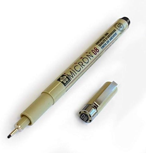Sakura Pigma Micron 08 - Pigment Fineliners - 0.5mm - Black [Pack of 3]