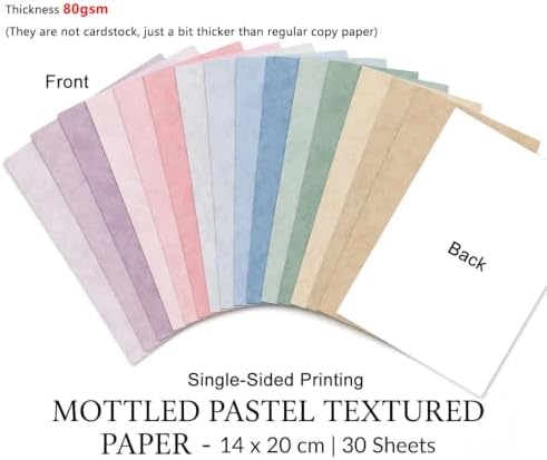 Boho Patterned Scrapbook Paper Set, 30 Sheets Vintage Textured Aesthetic Stationery Supplies Decorative Paper for DIY Art Crafts Scrapbooking Journal Photo Album 7.9x5.5 Inch