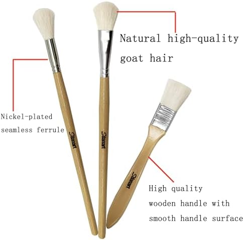 Sdanart Gilding Brush Set,7 PCS Professional Goat Hair Blend Mop Brush Set