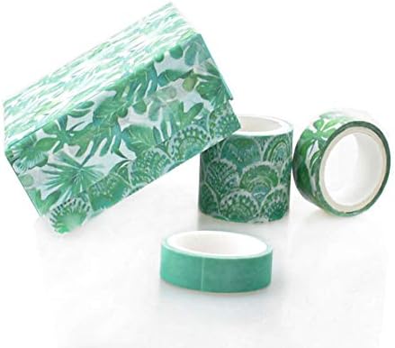 12 Rolls Green Washi Tape Set Leaves Floral Tree Washi Masking Tape