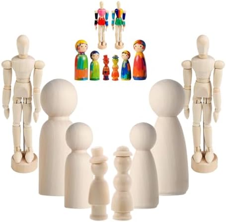 Drawing Mannequin,Mini Posable Wooden Figurines Dummy,Art Drawing Figure Model Dolls for Home Office Desk Décor Sketching Painting,Body Action Figure Artists Gifts,8-Pack