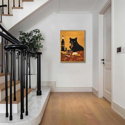 EIBEILI Diamond Painting Kits for Adults DIY 5D Diamond Art Paint with Round Diamonds Full Drill Gem Black Cat Art Painting Kit for Home Wall Decor Gifts 12x16inch