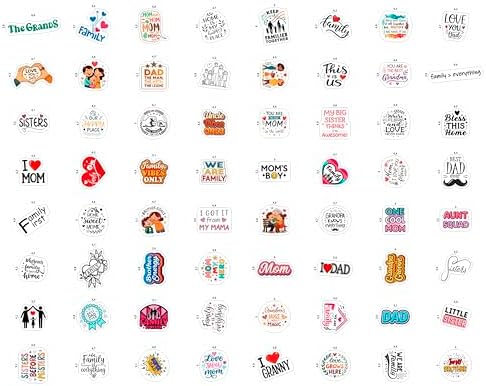 100Pcs Family Stickers for Scrapbooking, Water Bottle - Family Gifts Ideas, Party Supplies & Decoration - Gift for Women & Men