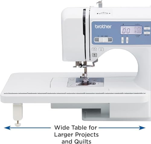 Brother XR9550 Computerized Sewing and Quilting Machine, 165 Built-In Stitches, Wide Table, Hardcase for Carrying and Storage, Premium Sewing Thread 6-Pack and 5-Piece Sewing Machine Needles