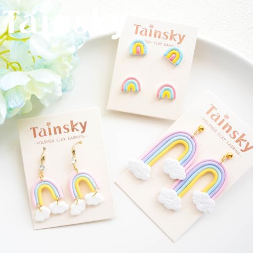 Tainsky Rainbow Guide Polymer Clay Tools, 8 Shapes Rainbow Shaper Polymer Clay Cutters, Rainbow Guide Earring Guide for Polymer Clay Earrings