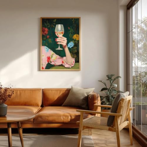 Vintage wine glass Diamond Art Kits for Adults, Diamond Painting Kit Adults for Beginners, Round 5D DIY Dimond art,Full Drill Painting Kit Art and Crafts for Adults Home Wall Decor【11.8x15.7inch】