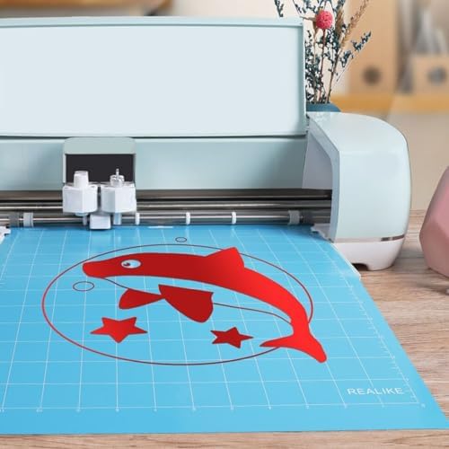 REALIKE LightGrip Cutting Mat Compatible with Cricut Maker 3/Maker 4/Maker/Explore 3/4/Air 2/Air/One (12x12 Inch 5 Mats), Blue Light Grip Adhesive Sticky Cutting Mats for Crafts