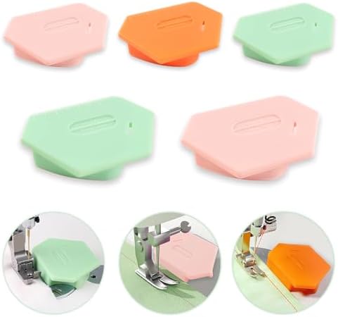 5 Pack Magnetic Seam Guide for Sewing Machine, Magnetic Seam Guide, Upgraded Polygonal Multifunctional Hemmer Gauge with Magnetic Seam Guide with Scale, Sewing Supplies
