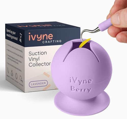iVyne Berry Suctioned Vinyl Weeding Scrap Collector & Holder for Weeding Tools for Vinyl - Purple