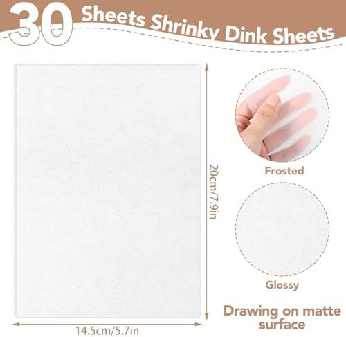 60 Shrink Plastic Sheets for Crafts, 7.9 x 5.7 in, Keychain DIY