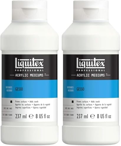 Liquitex Professional Gesso Surface Prep Medium, 237ml (8-oz), White (Pack of 2)