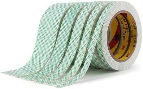 3M Double Sided Foam Tape 0.39" x 10Ft 2 Pack White