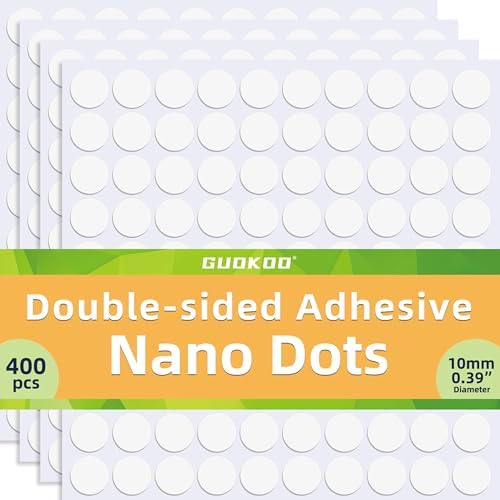 400 Pcs Double Sided Tape Museum Putty Sticky Dot, Removable Non-Marking 10mm/0.39” Round Adhesive Dots Clear Poster Putty for Crafts Balloons Festival Home Office Party Decorations