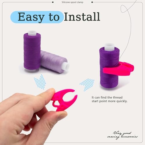 100pcs 4 Colors Sewing Bobbin Holder Clips Silicone Bobbin Spool Clips Sewing Supplies for Embroidery Quilting Thread Spools Organizing (4color-100pcs)