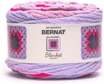 Bernat All in One Blanket Granny Soft Crochet Yarn, Berry Fizz, 2-Pack