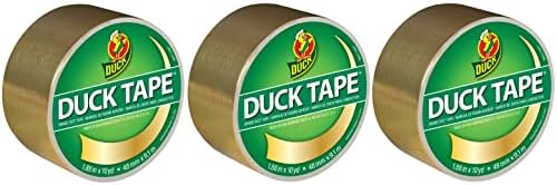 Duck Brand 280748 Color Duct Tape, Metallic Gold, 1.88 Inches x 10 Yards Each Roll, 3 Rolls