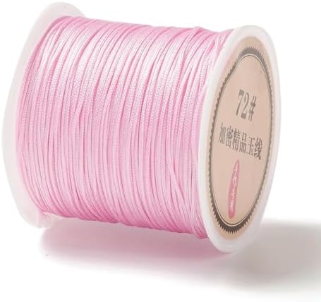 Elecrelive 43 Yards Nylon String 0.8mm Pink Nylon Beading Thread Braided