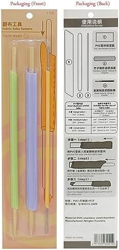 YEQIN Quick Turn Fabric Set, 3 Count, Assorted Sizes Tube Turners for Sewing DIY Tool