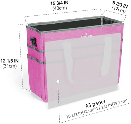 JJRING Craft Organizer Tote Bag Large Art Storage Caddy Deep Red | With Multiple Pockets For Sewing, Scrapbooking, School, Medical, And Office Supplies