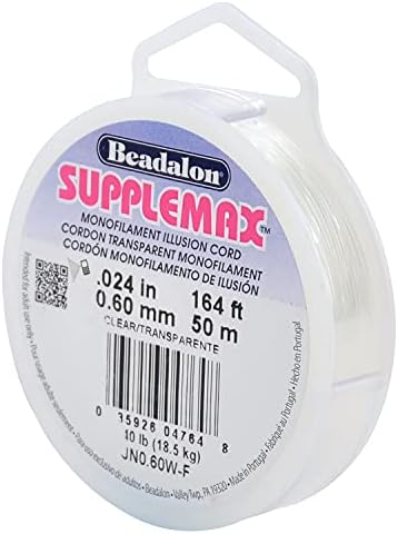Beadalon SuppleMax Beading Thread - Clear, .60mm / .024in - 50m / 164ft