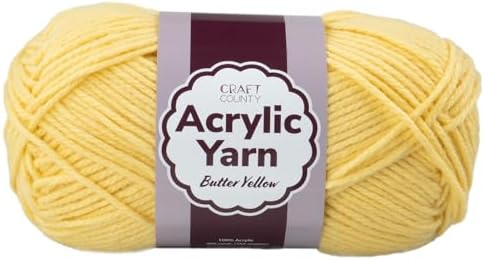 Craft County Medium 4 Acrylic Yarn – 200 Yards of Super Vibrant Yarn for Blankets, Scarves, Hats, & More!