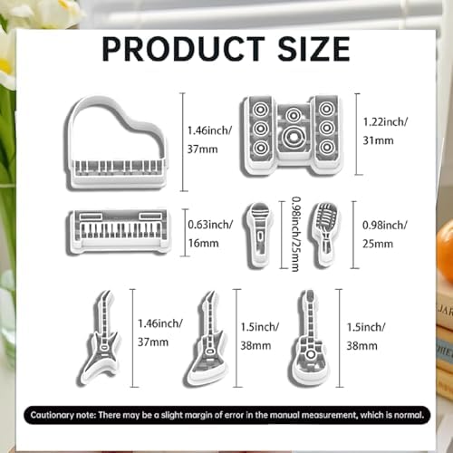 8 Pcs Music Themed Polymer Clay Cutters Set